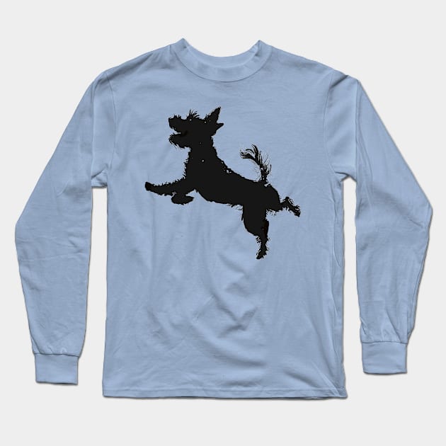 Silhouette of Toto Dog Long Sleeve T-Shirt by TeeTrendz